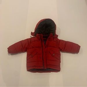 Baby Gap, deep red, winter puffer jacket.